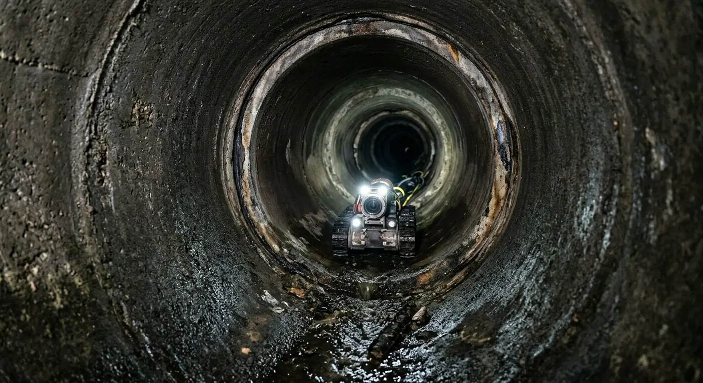 Robotic sewer camera inspecting pipe interior for Sewer Line Repair in Windcrest